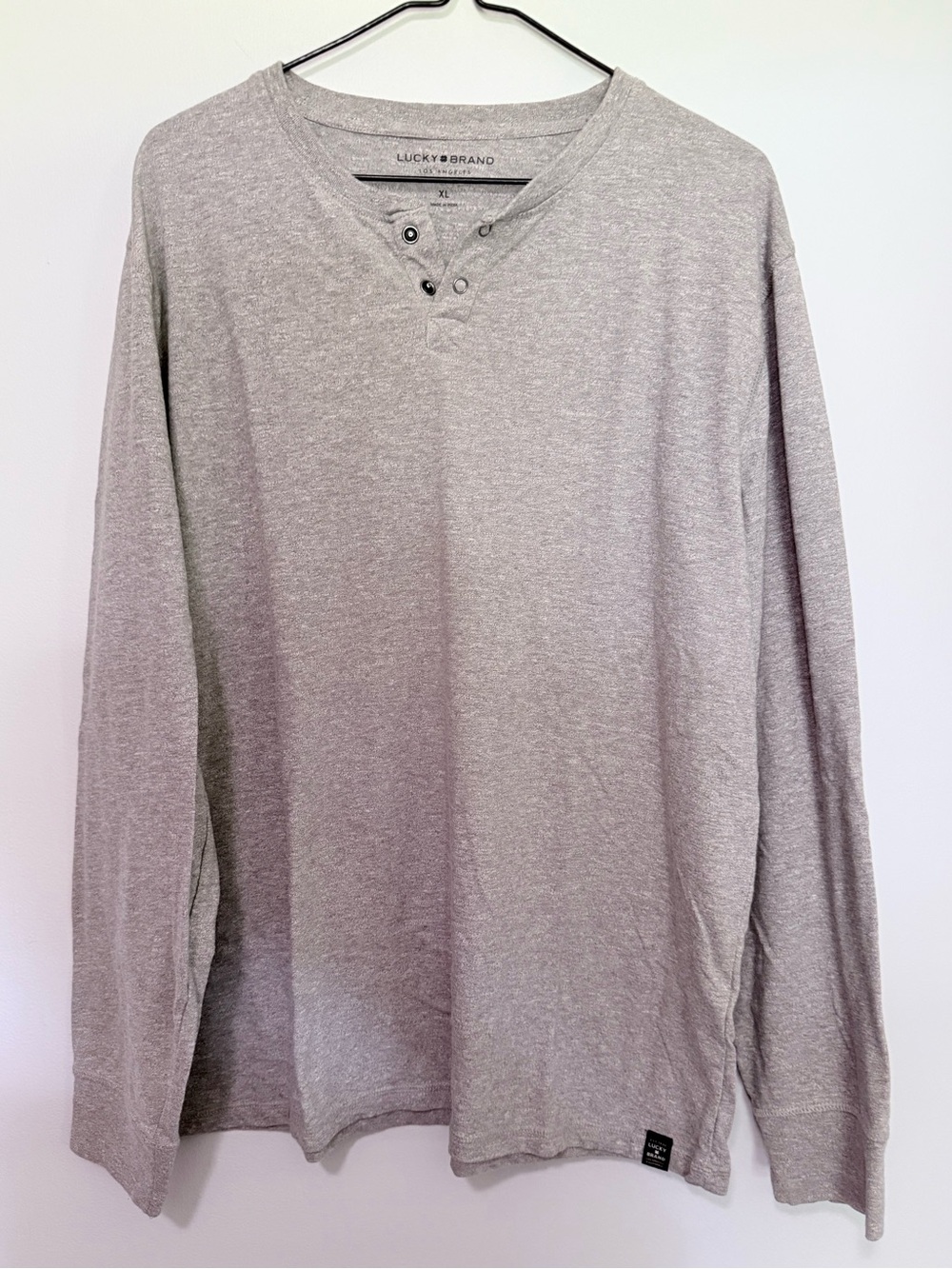 Lucky Brand XL Gray Long Sleeve Henley